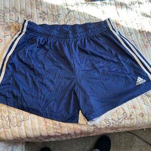 Adidas Navy Blue Sports Shorts with White Accents